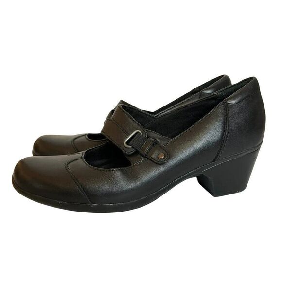 Clarks Bendables Ingalls Siene Black Leather Mary Jane Shoes - Picture 3 of 6
